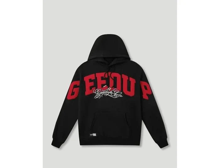 Geedup Team Logo / Handstyle Hoodie "Black Red"