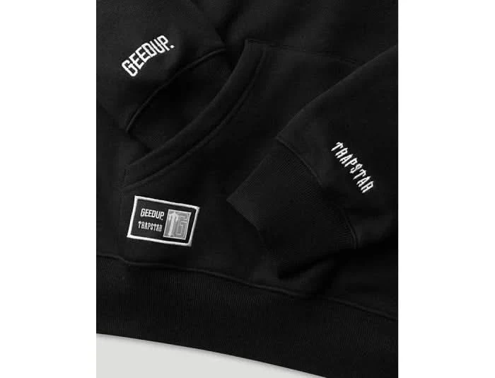 Geedup x Trapstar Team Logo Irongate T Hoodie Black White - Image 3