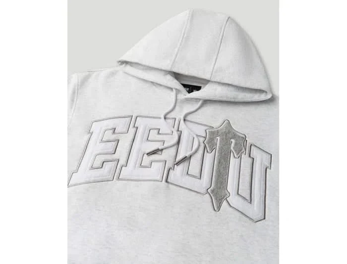 Geedup x Trapstar Team Logo Irongate T Hoodie White Marle Grey - Image 2