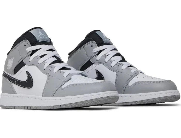 Nike Air Jordan 1 Mid 'Light Smoke Grey' Women's (GS) - Image 4