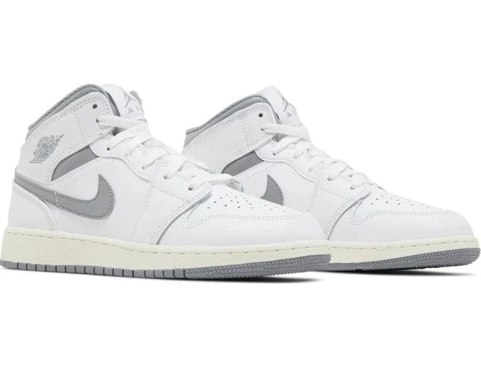 Nike Air Jordan 1 Mid 'Neutral Grey' Women's (GS) - Image 4