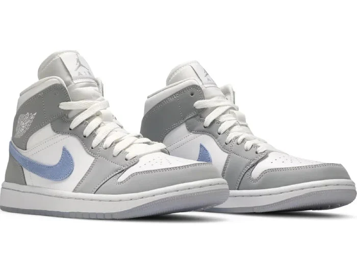 Nike Air Jordan 1 Mid 'Wolf Grey Aluminum' Women's - Image 4