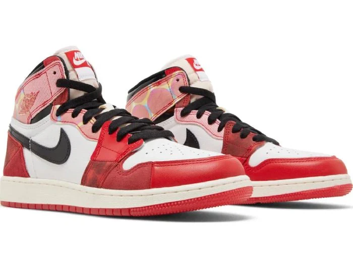 Nike x Marvel Air Jordan 1 Retro High OG  'Spiderman: Next Chapter' Women's (GS) - Image 4