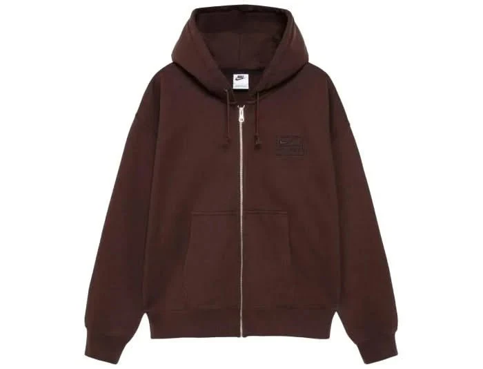 Nike x Stussy Fleece Zip Hoodie 'Dark Cinder'